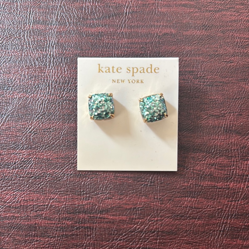 Kate Spade Glittering Green Square Earrings